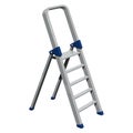 Four-step aluminum folding ladder, vector isolated image